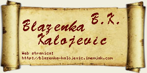 Blaženka Kalojević vizit kartica